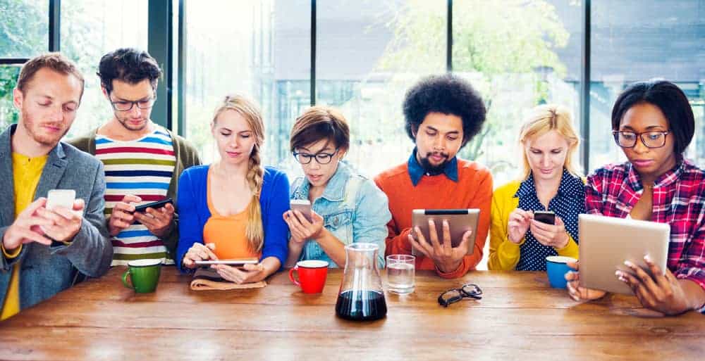 Social Media Followers on phones and tablets